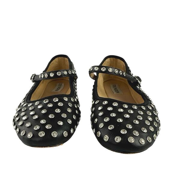 Steve Madden Vinetta Women's Black Rhinestone Studded Mary Jane Ballet Flats 7M - Picture 2 of 8